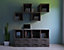 Ensemble de meubles de rangement semi ouvert avec tiroirs effet chêne grisé GoodHome Atomia P.37 cm