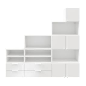 Ensemble de meubles de rangement sous pente et/ou comble blancs brillants GoodHome Atomia H. 187,5 x L. 187,5 x P. 35 cm