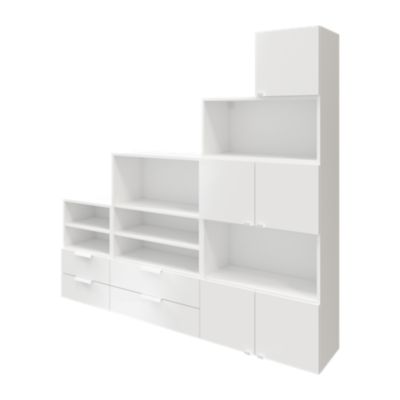 Ensemble de meubles de rangement sous pente et/ou comble blancs brillants GoodHome Atomia H. 187,5 x L. 187,5 x P. 35 cm
