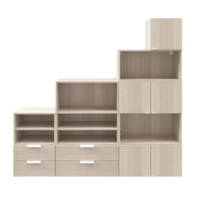 Ensemble de meubles de rangement sous pente et/ou comble effet chêne GoodHome Atomia H. 187,5 x L. 187,5 x P. 37 cm