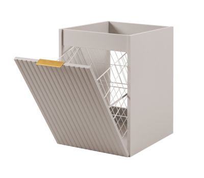 Ensemble de meubles de salle de bain avec panier à linge et plan, poignées dorées, cachemire/chêne clair, 120 x 46 x 58,6 cm