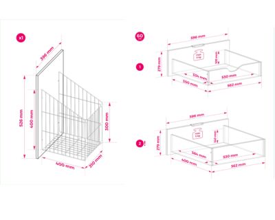 Ensemble de meubles de salle de bain avec panier à linge et plan, poignées noires, chêne craft, 100 x 46 x 58,6 cm