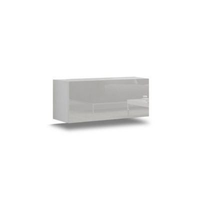 Ensemble de meubles de salon blanc suspendus collection CEPTO XXIV. 240cm, 8 meubles, leds, modulables.
