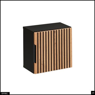 Ensemble de meubles sous vasque - 120 cm - avec Vasque - Cube et Colonnes - Miroirs LED - WOTANIA