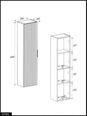 Ensemble de meubles sous vasque - 120 cm - avec Vasque - Cube et Colonnes - Miroirs LED - WOTANIA
