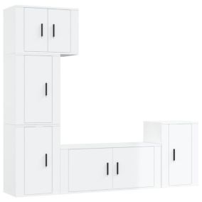 Ensemble de meubles TV 5 pcs Blanc brillant Bois d'ingénierie - Prolenta Premium