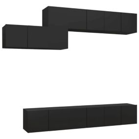 Ensemble de meubles TV 7 pcs Noir Bois d'ingénierie - Prolenta Premium