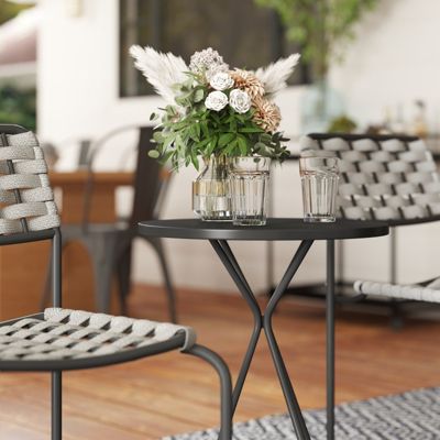 Ensemble de mobilier de jardin Outsunny, 2 personnes, rotin, gris, pour terrasse et balcon
