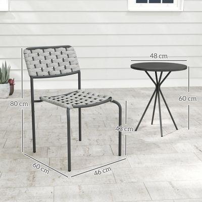 Ensemble de mobilier de jardin Outsunny, 2 personnes, rotin, gris, pour terrasse et balcon