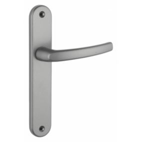 Ensemble de poignées pour porte intérieure Sultane sans trou, carré 7mm, entr'axes 195mm, gris - THIRARD