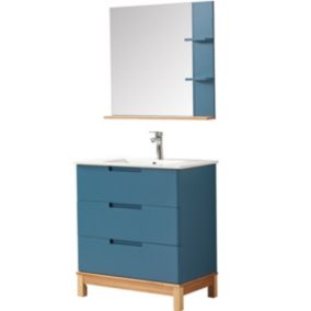 Ensemble de salle de bain bleu 80 cm