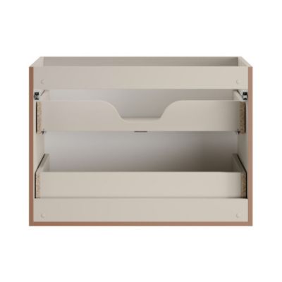 Ensemble de salle de bain BRAZZA : meubles sous vasque 120cm avec panier à linge intégré et plan pour vasque et vasque à poser