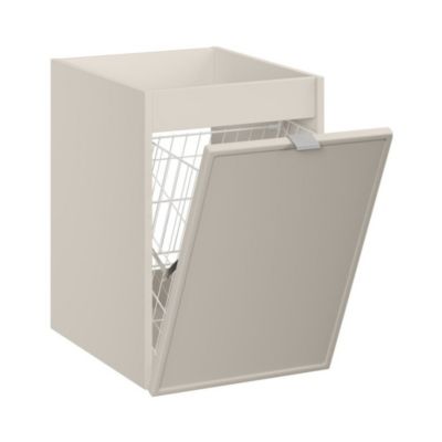 Ensemble de salle de bain BRAZZA : meubles sous vasque 120cm avec panier à linge intégré et plan pour vasque et vasque à poser