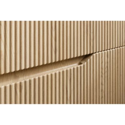 Ensemble de salle de bain NATURA 60cm : meuble sous vasque et plan pour vasque aspect bois clair rainuré verticalement