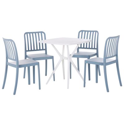 Ensemble de salle à manger 4 places SERSALE 70x70x77 cm Bleu
