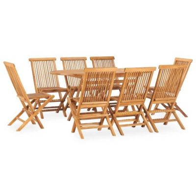 Ensemble de salle à manger d'extérieur pliable en bois de teck massif - vidaXL