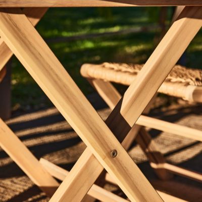 Ensemble de salle à manger de jardin table pliante ronde 90cm + 4 chaises sans bras avec coussins- Java Light