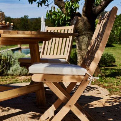 Ensemble de salle à manger de jardin table pliante ronde 90cm + 4 chaises sans bras avec coussins- Java Light