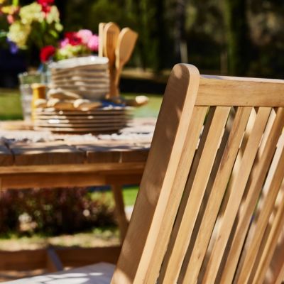 Ensemble de salle à manger de jardin table pliante ronde 90cm + 4 chaises sans bras avec coussins- Java Light