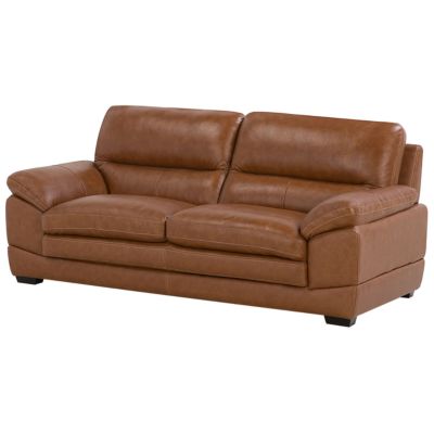 Ensemble de salon 4 places HORTEN Cuir Marron