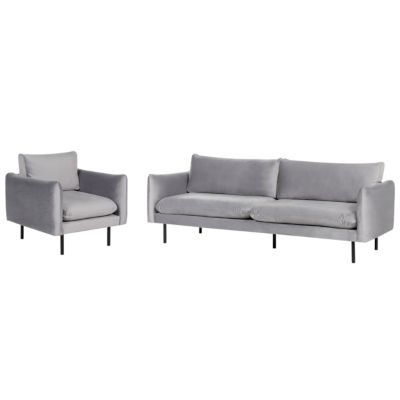 Ensemble de salon 4 places VINTERBRO Velours Gris