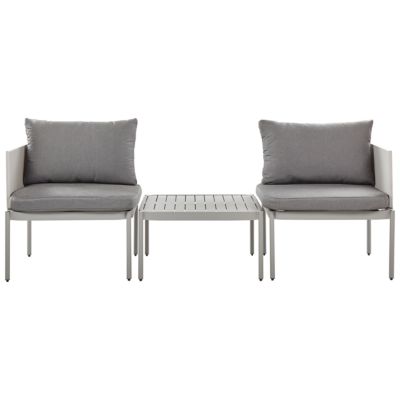 Ensemble de salon de jardin avec table 2 places TERRACINA Métal Gris clair
