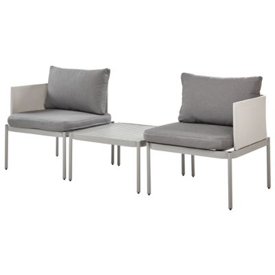 Ensemble de salon de jardin avec table 2 places TERRACINA Métal Gris clair