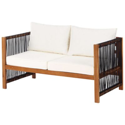 Ensemble de salon de jardin avec table 4 places ANTRIA Acacia Noir
