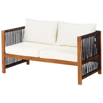 Ensemble de salon de jardin avec table 4 places ANTRIA Acacia Noir