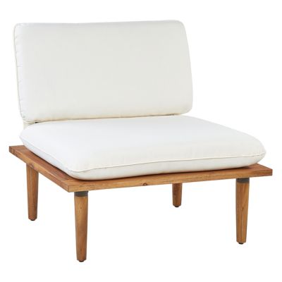 Ensemble de salon de jardin avec table 4 places FRASCATI Bois d'acacia certifié Blanc cassé