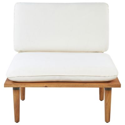 Ensemble de salon de jardin avec table 4 places FRASCATI Bois d'acacia certifié Blanc cassé