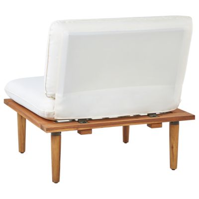 Ensemble de salon de jardin avec table 4 places FRASCATI Bois d'acacia certifié Blanc cassé
