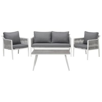 Ensemble de salon de jardin avec table 4 places LATINA Métal Gris