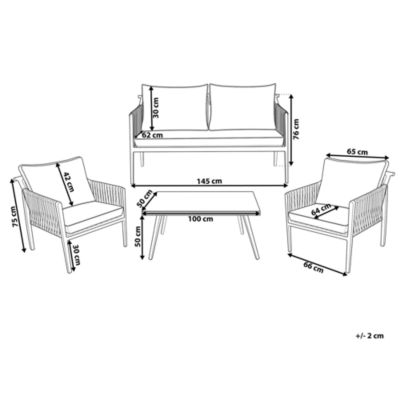 Ensemble de salon de jardin avec table 4 places LATINA Métal Gris