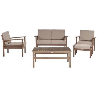 Ensemble de salon de jardin avec table 4 places MANILA Bois d'acacia certifié Marron foncé