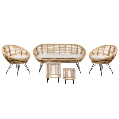 Ensemble de salon de jardin avec table 4 places MARATEA/CESENATICO Rotin Naturel