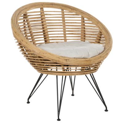 Ensemble de salon de jardin avec table 4 places MARATEA/CESENATICO Rotin Naturel