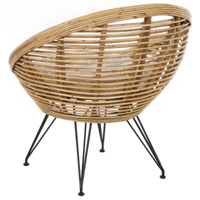Ensemble de salon de jardin avec table 4 places MARATEA/CESENATICO Rotin Naturel