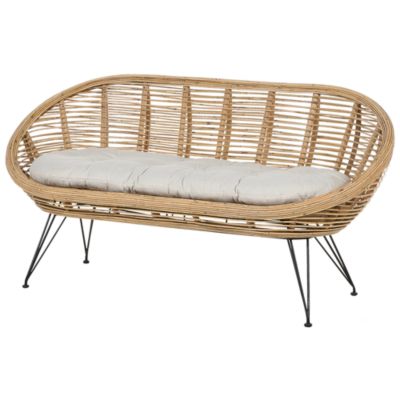 Ensemble de salon de jardin avec table 4 places MARATEA/CESENATICO Rotin Naturel