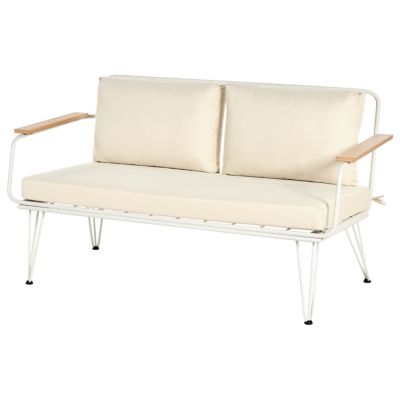 Ensemble de salon de jardin avec table 4 places MONTESILVANO Métal Beige clair