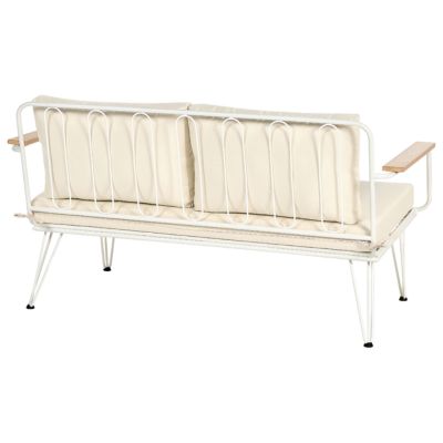 Ensemble de salon de jardin avec table 4 places MONTESILVANO Métal Beige clair