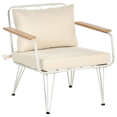 Ensemble de salon de jardin avec table 4 places MONTESILVANO Métal Beige clair