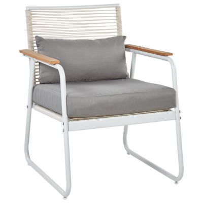 Ensemble de salon de jardin avec table 4 places POMONTE Métal Blanc