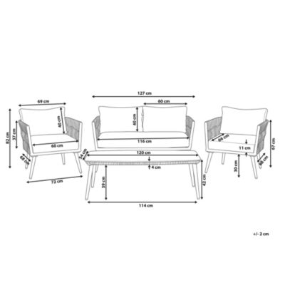 Ensemble de salon de jardin avec table 4 places PREVEZA Gris