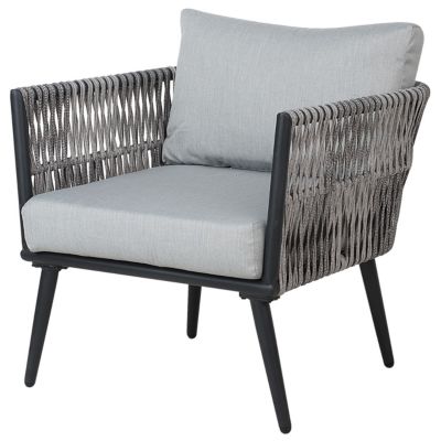Ensemble de salon de jardin avec table 4 places PREVEZA Gris