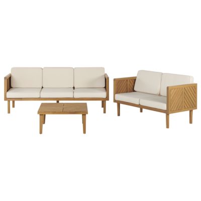 Ensemble de salon de jardin avec table 5 places BARATTI Acacia Marron