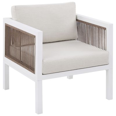 Ensemble de salon de jardin avec table 5 places BORELLO Métal Blanc