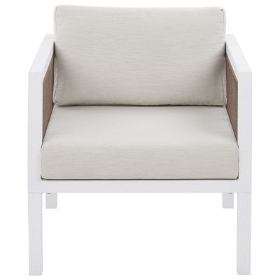 Ensemble de salon de jardin avec table 5 places BORELLO Métal Blanc
