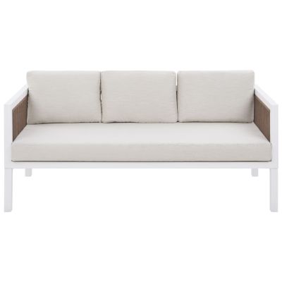 Ensemble de salon de jardin avec table 5 places BORELLO Métal Blanc