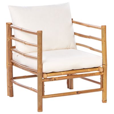 Ensemble de salon de jardin avec table 5 places CERRETO Bambou Blanc cassé
